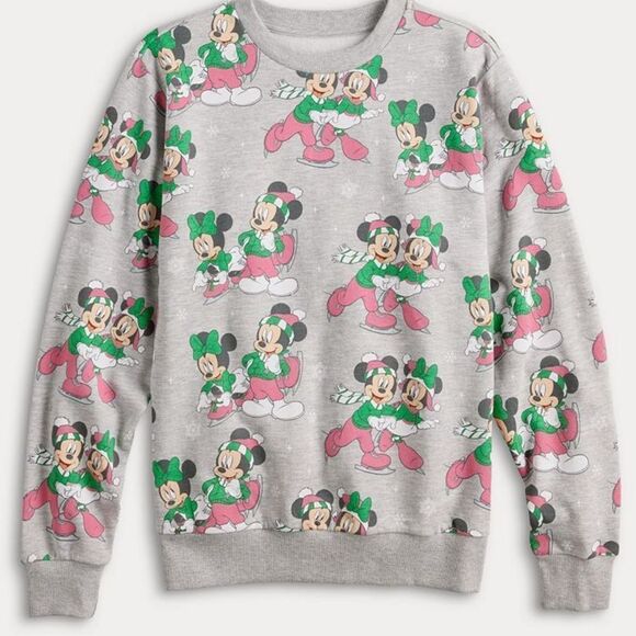 Disney Tops - Disney's Mickey and Minnie Mouse Ice Skating Sweatshirt- Size Medium